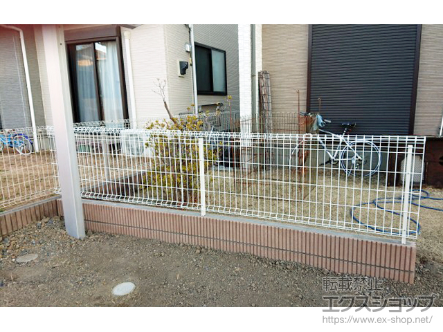 群馬県太田市ののフェンス・柵 メッシュフェンスA型[スチール製] 自在柱式 施工例