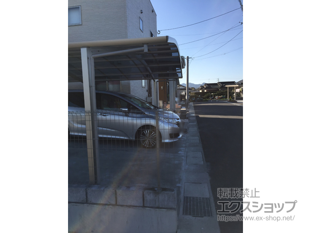 鹿児島県姶良市ののフェンス・柵 イーネットフェンス1F型 自由柱タイプ 施工例