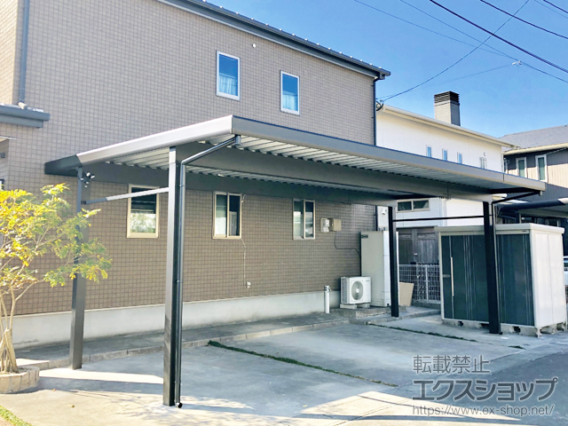宮崎県延岡市ののカーポート レオンポートneo 3台用 角柱4本柱 積雪〜50cm対応 施工例
