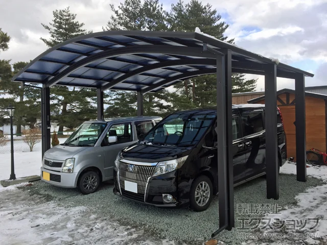 岩手県滝沢市のYKKAPのカーポート レイナツインポートグラン50 積雪50cm対応 施工例