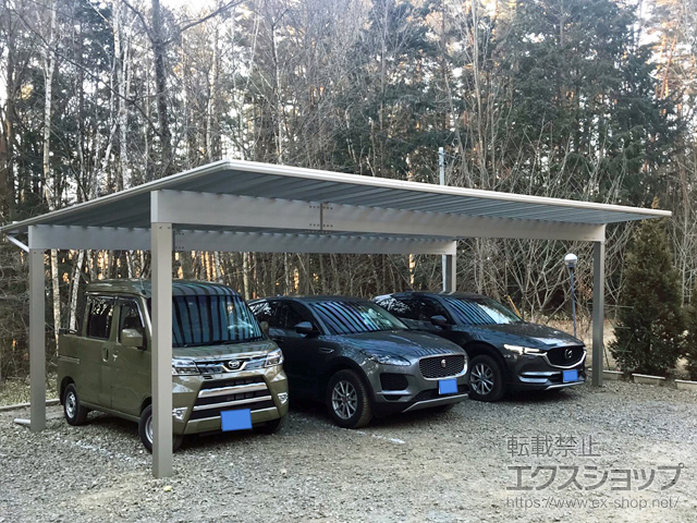 山梨県北杜市ののカーポート エフルージュ トリプル50 積雪〜50cm対応 施工例