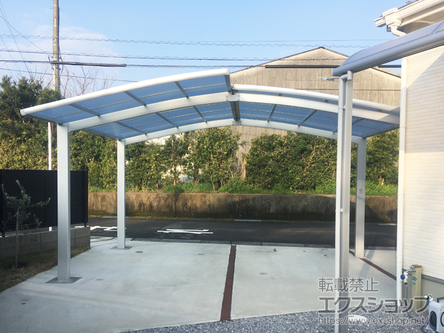 宮崎県宮崎市ののカーポート ネスカR (ラウンドスタイル) M合掌 積雪〜20cm対応 施工例