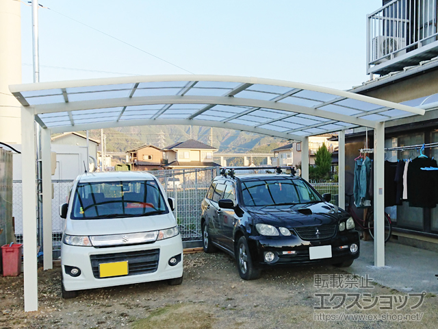 静岡県静岡市ののカーポート ネスカR (ラウンドスタイル) ワイド 積雪〜20cm対応 施工例