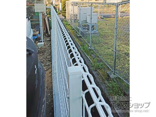 静岡県静岡市ののフェンス・柵 ハイグリッドフェンスN8型 フリーポールタイプ 施工例