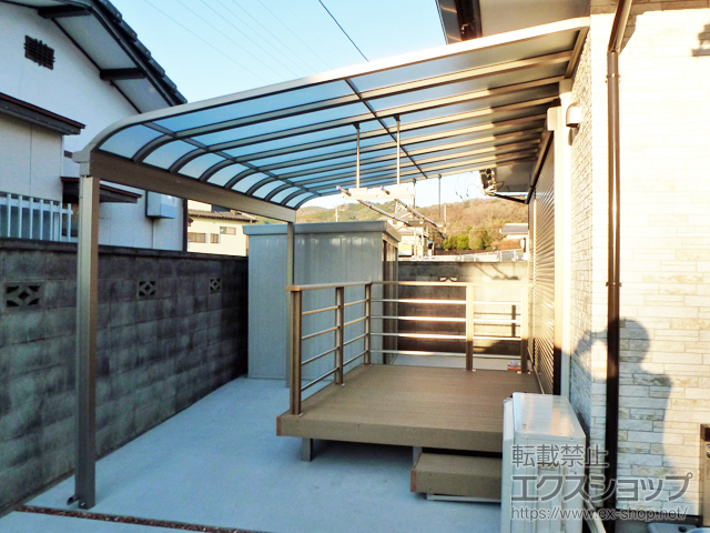 茨城県日立市ののテラス屋根 スピーネ R型 テラスタイプ 単体 積雪〜20cm対応 施工例