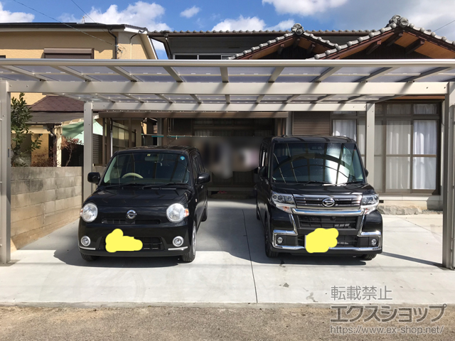 香川県さぬき市ののカーポート エフルージュ ツイン 積雪〜20cm対応 施工例