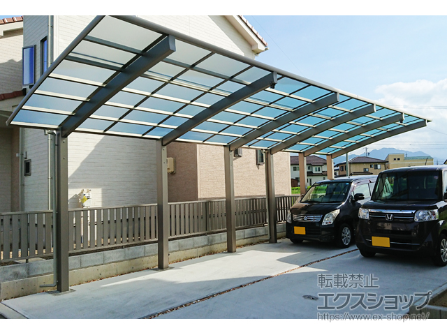 長野県上田市ののカーポート カムフィエースZ 縦連棟 積雪〜50cm対応 施工例