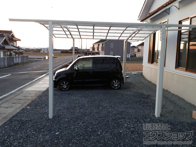 岡山県津山市ののカーポート ネスカR (ラウンドスタイル) ワイド 積雪〜20cm対応 施工例