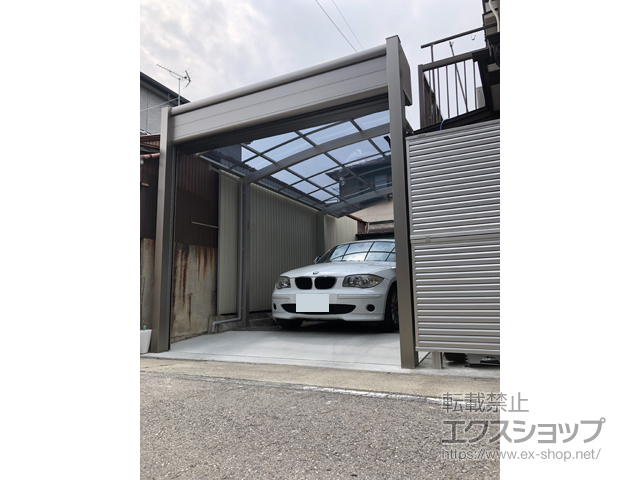 愛知県名古屋市ののカーポート プレシオスポート 積雪〜20cm対応シャッターゲート 施工例