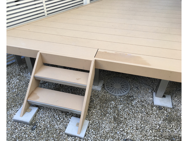 愛知県日進市ののウッドデッキ リウッドデッキ 200 *前面台形納まり 施工例