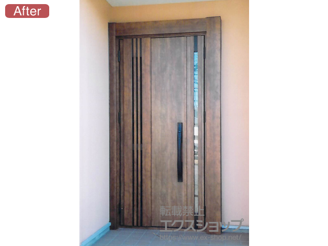 千葉県浦安市のLIXIL リクシル（トステム）の玄関ドア リシェント玄関ドア3 断熱K4仕様 親子仕様(ランマ無)L M83型 ※タッチキー(キー付リモコン)仕様 施工例