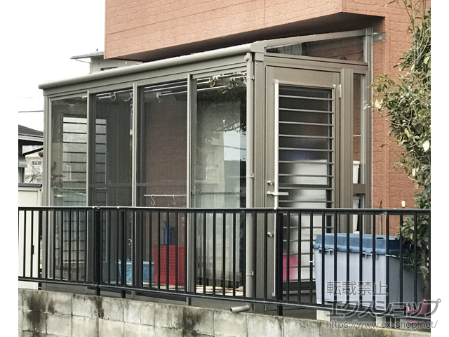 滋賀県守山市ののテラス囲い・サンルーム サニージュ F型 床納まり ランマ無 積雪〜20cm対応 施工例