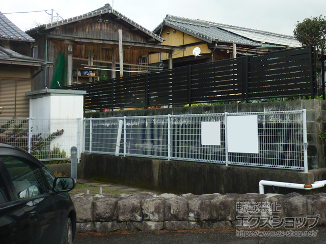 福岡県みやま市ののフェンス・柵 ハイグリッドフェンスUF8型 フリーポールタイプ 施工例