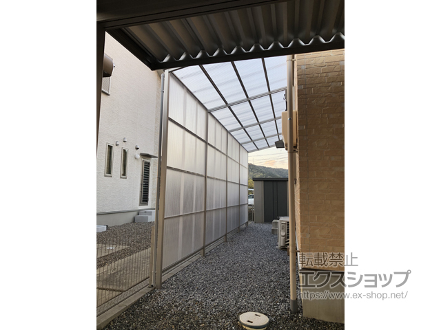 岐阜県本巣市ののストックヤード、フェンス・柵 イーネットフェンス1F型 自由柱施工 施工例