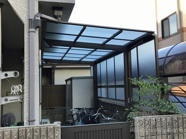 京都府京都市のLIXIL(リクシル)のサイクルポート・自転車置き場 ネスカFミニ (フラットスタイル) 積雪～20cm対応 施工例