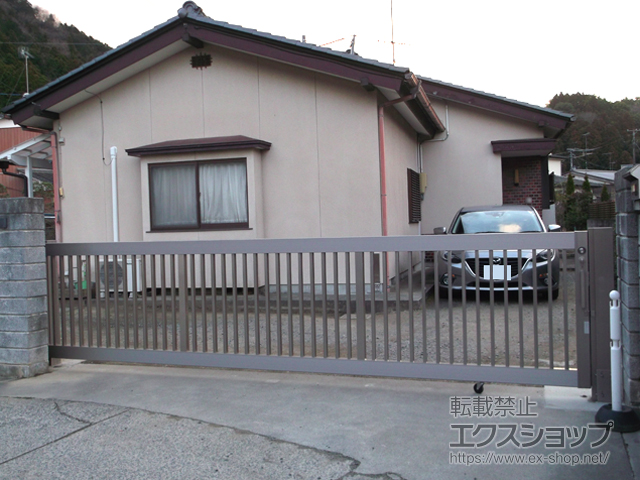 福島県いわき市ののカーゲート スケータ ライン NA1型 片引き 単式 施工例