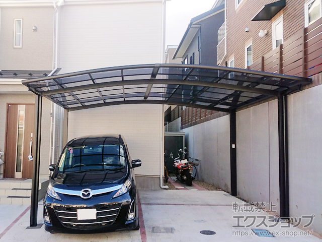 宮城県塩竈市ののカーポート ネスカR (ラウンドスタイル) ワイド 積雪〜20cm対応 施工例