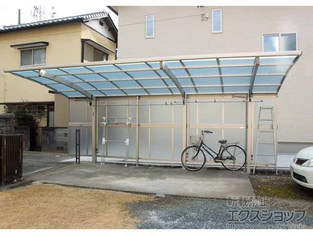 静岡県福岡市のYKKAPのカーポート レイナポートグラン 延長 積雪〜20cm対応 施工例