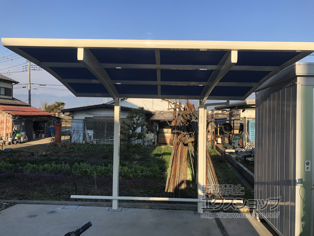 山梨県甲府市ののサイクルポート・駐輪場 レイナポートグランミニ 積雪〜20cm対応＋車止めバー 施工例