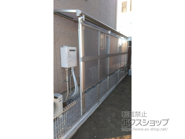 神奈川県綾瀬市ののテラス屋根 ヴェクターテラス F型 テラスタイプ 単体 積雪〜20cm対応＋ ヴェクターテラス 前面パネル 柱標準 施工例