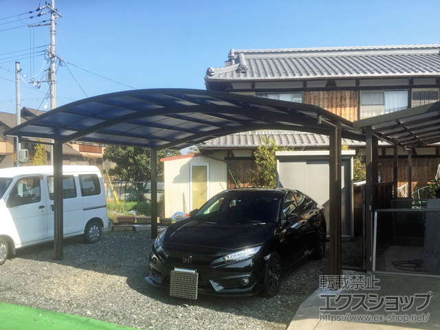 滋賀県草津市ののカーポート プレシオスポート ワイド 積雪〜20cm対応 施工例