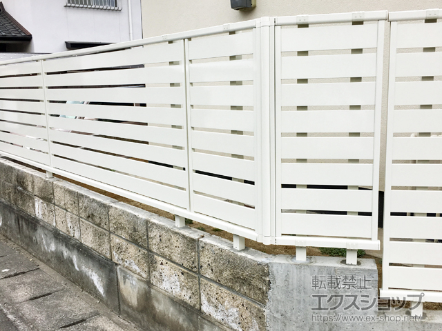 大分県大分市ののフェンス・柵 シンプレオフェンスSY1型 横スリット 自由柱施工 施工例