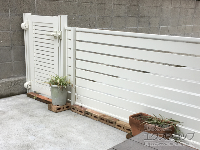 大分県大分市のの門扉 シンプレオ門扉3型 横太格子 片開き 門柱使用 施工例