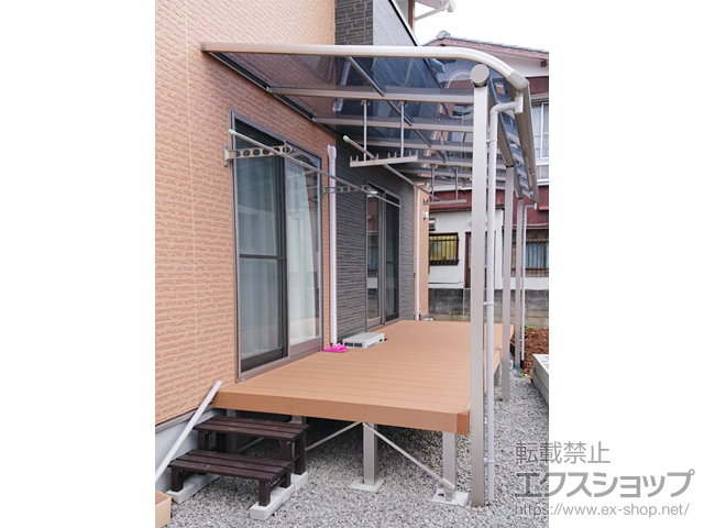 長崎県佐世保市ののテラス屋根 プレシオステラス R型 テラスタイプ 連棟　積雪〜20cm対応 施工例
