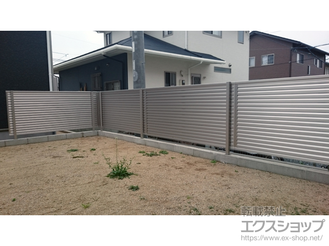 熊本県熊本市ののフェンス・柵 ミエーネフェンス 目隠しルーバータイプ 自由柱施工 施工例