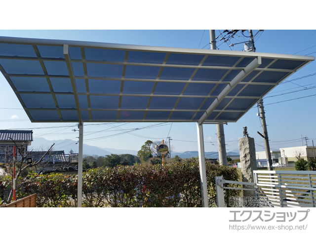 愛媛県東温市ののカーポート ネスカR (ラウンドスタイル) 積雪〜20cm対応 施工例