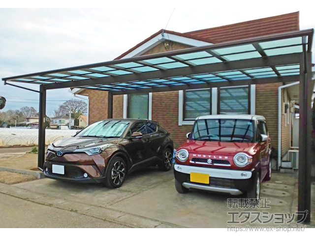 千葉県鎌ケ谷市ののカーポート エフルージュ ツイン 積雪〜20cm対応 施工例
