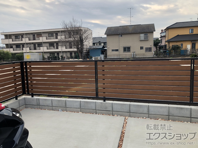 神奈川県厚木市ののフェンス・柵 モクアルフェンス 横板タイプ 自由柱施工 施工例