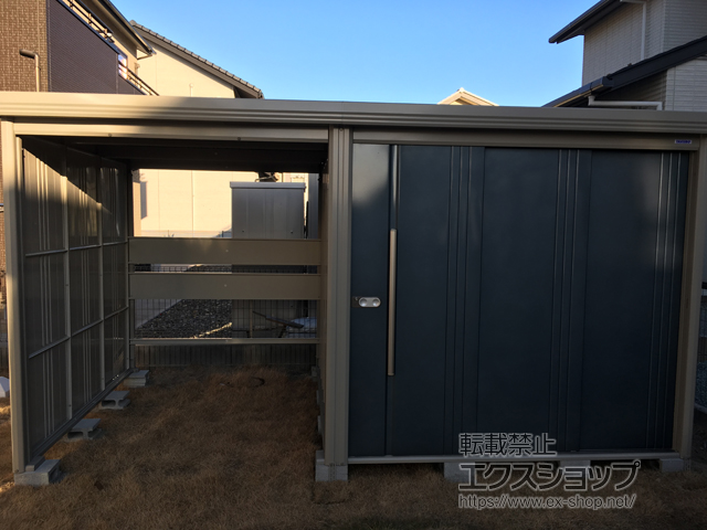 宮城県仙台市のの物置・屋外倉庫 Mr.ストックマン プラスアルファ 一般型 4047×2290×2110（物置幅2,200mm）（TP-40R22） TP-40R22-J 施工例