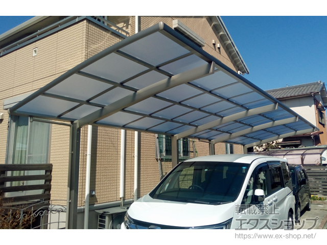 愛知県名古屋市ののカーポート ネスカR (ラウンドスタイル) 縦連棟 積雪〜20cm対応 施工例