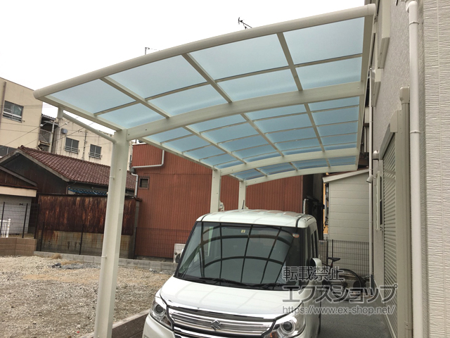 大阪府八尾市ののカーポート レイナポートグラン 延長 積雪〜20cm対応 施工例