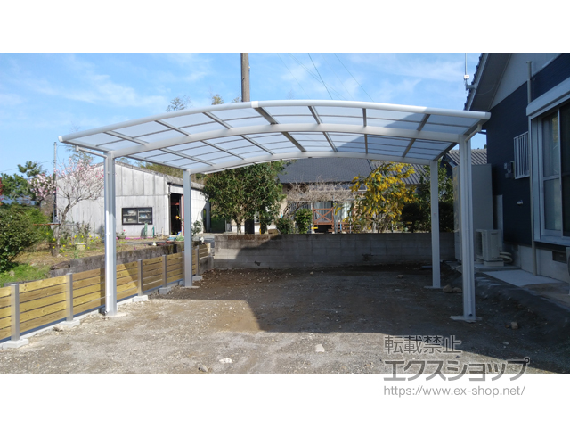 鹿児島県薩摩郡さつま町ののカーポート ネスカR (ラウンドスタイル) ワイド 積雪〜20cm対応 施工例