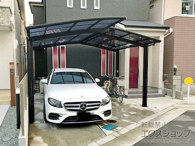 兵庫県川西市ののカーポート ネスカR (ラウンドスタイル) 積雪〜20cm対応 施工例