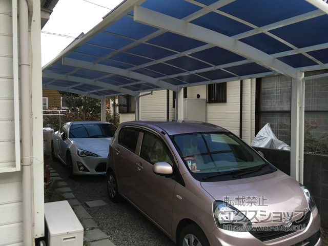 愛媛県西条市ののカーポート レイナポートグラン 縦連棟　積雪〜20cm対応 施工例