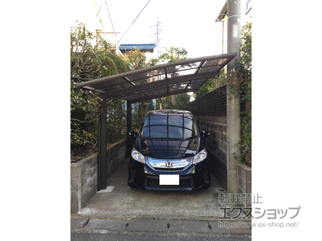 神奈川県鎌倉市ののカーポート フーゴR (ラウンドスタイル) 積雪〜20cm対応 施工例