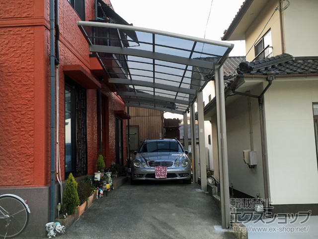 広島県尾道市ののカーポート ネスカR (ラウンドスタイル) 縦連棟 積雪〜20cm対応 施工例