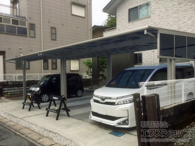 静岡県浜松市ののカーポート エフルージュ ツイン 積雪〜20cm対応 施工例