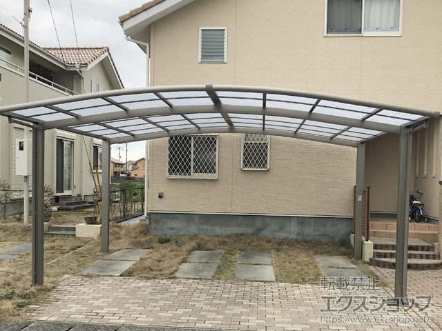 福岡県朝倉郡筑前町ののカーポート ネスカR (ラウンドスタイル) ワイド 積雪〜20cm対応 施工例