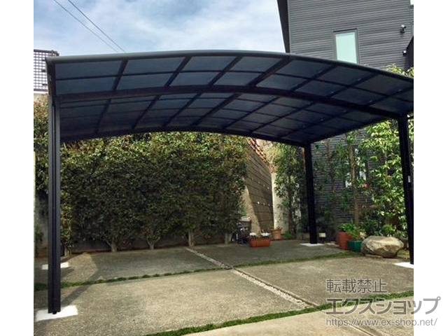 神奈川県横浜市ののカーポート ネスカR (ラウンドスタイル) ワイド 積雪〜20cm対応 施工例