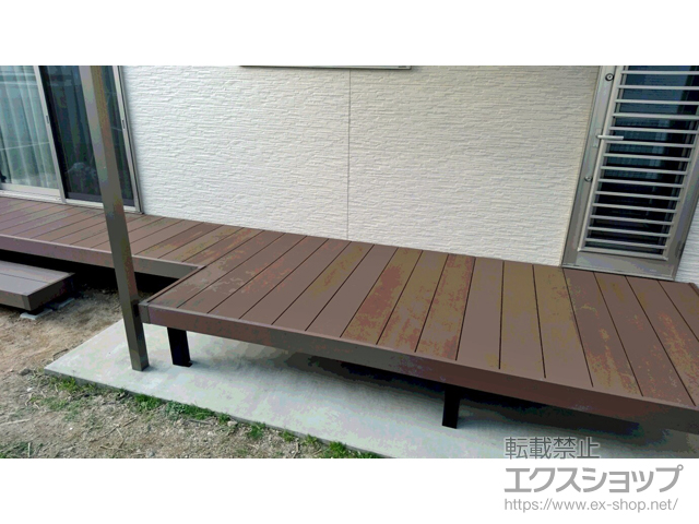 広島県廿日市市ののウッドデッキ リウッドデッキ 200 L字 施工例