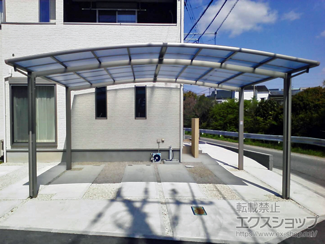 佐賀県佐賀市ののカーポート ネスカR (ラウンドスタイル) ワイド 積雪〜20cm対応 施工例