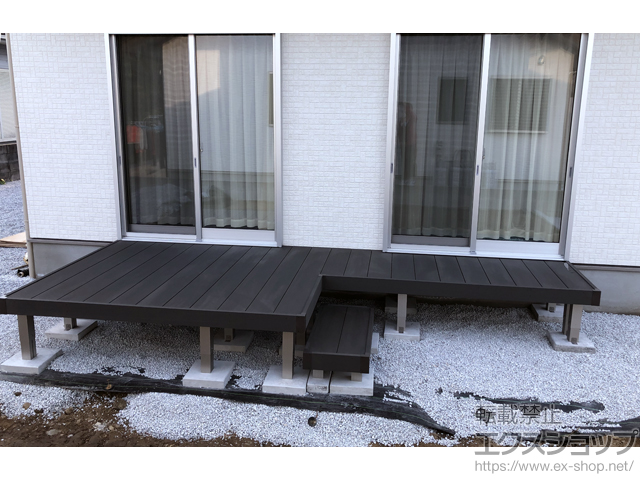 福岡県田川市ののウッドデッキ リウッドデッキ 200 ※L字 施工例