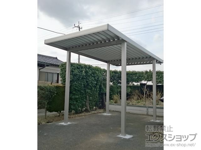 茨城県稲敷郡阿見町ののカーポート ジーポートneo Aタイプ 角柱4本仕様 積雪〜100cm対応 施工例