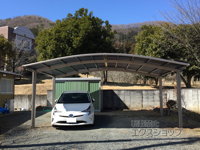 栃木県足利市ののカーポート ネスカR (ラウンドスタイル) ワイド 積雪〜20cm対応 施工例