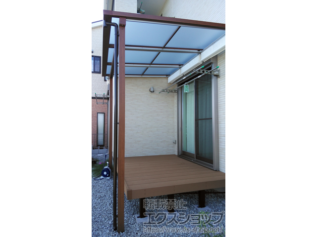 奈良県北葛城郡上牧町ののテラス屋根 サザンテラス (フレーム仕様) テラスタイプ 単体 積雪〜20cm対応 施工例