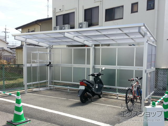 奈良県大和郡山市ののサイクルポート・駐輪場 エフルージュパークグラン 積雪〜20cm対応 施工例